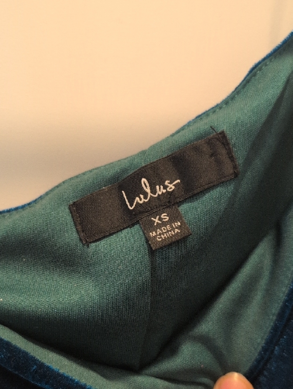 Lulu's One-Shoulder Velvet Midi Dress in Teal - Picture 2 of 5